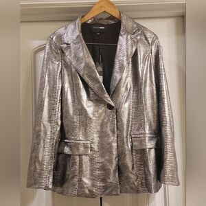 Fashion Nova Metallic Silver Leggings